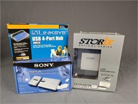 Sony Giga Vault • Linksys USB Port Hub• Storix