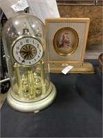 Spartus Anniversary Clock, Religious Picture.