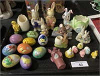 Vintage Chalkware, Ceramic Easter Decor.