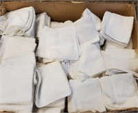 Large Lot Of White Wash Cloths And Face Towels