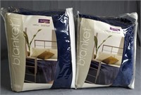 Vellux Blankets Queen Size Navy Blue Lot Of 2