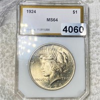 1924 Silver Peace Dollar PCI - MS64