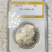 1882-O Morgan Silver Dollar PGA - MS64+ PL