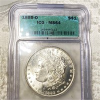 1885-O Morgan Silver Dollar ICG - MS64