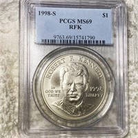 1998-S RFK Silver Dollar PCGS - MS69