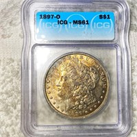 1897-O Morgan Silver Dollar ICG - MS61