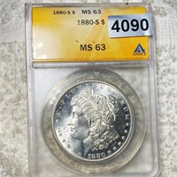 1880-S Morgan Silver Dollar ANACS - MS63