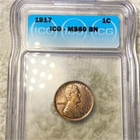 1917 Lincoln Wheat Penny ICG - MS 60 BN