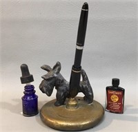 Cast Iron Scotty Dog Pen Holder, Fountain Pen, etc