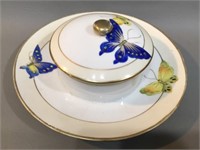 Nippon Porcelain Serving Dish w/Butterflies