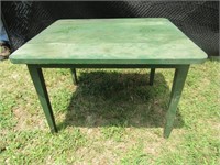 Solid Wood Green Table Rough 19"T, Top 27"x23"