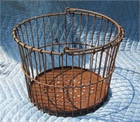 Egg Basket 9-1/2"T Rusty