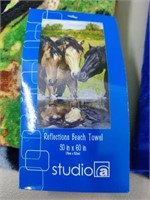 2 New 5' Beach Towels with Horses Design