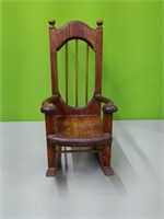 Wood Doll Rocking Chair. 15" Tall 7" Wide