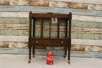 Vintage Magazine Rack w/ Drawer on Casters