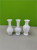 3 Imperial Glass Vases. 6 1/2" Tall
