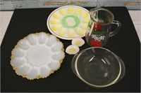 Vintage Dish Lot ~ Egg Plates, Pitcher, Etc