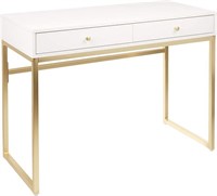 ACME Furniture Coleen Desk, White & Brass
