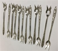 12 Tiffany & Co. Sterling Oyster Cocktail Forks