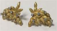 Pair Of 18k Gold & Diamond Earrings