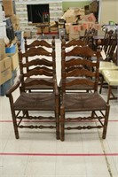 4 Vintage Rush Bottom Chairs ~ 3 Sides, 1 Captain