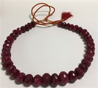 Ruby Necklace With  Large Facetted Beads