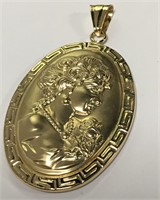 18k Gold Lady Pendant