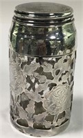 Mexico Sterling Silver Over Glass Jar