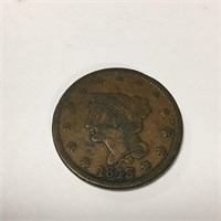 1843 Large Cent Coin, Small Letters
