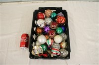 Tray of Newer Christmas Ornaments