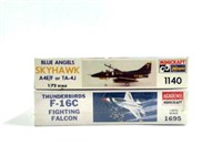 2 Fighter Jet Model Lot Thunderbird & Blue Angel