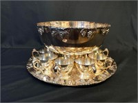 10pc. "Crescent" Silverplate Punch Set