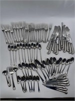 81pc. Kirk Stieff Royal Shell Stainless Steel
