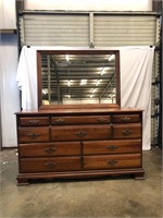 Wooden Drawer Set with Mirror