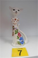 Venitian Ceramic Cat Vase 12" T
