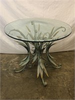 Decorative Iron Table with Glass Top