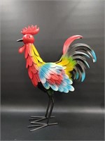 Colorful Metal Rooster (missing feather)