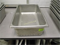 (2) Stainless Steel Steam/Cold Table Strainer Pans