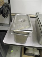 (2) Stainless Steel Steam/Cold Table Pans w/ Lids