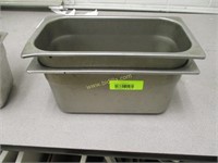 (2) Stainless Steel Steam/Cold Table Pans