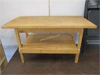 Wood Two Tier Butcher Block Table