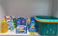 Cleaning Supplies & Laundry Basket