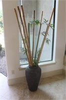 Bamboo Décor With Vase 72" Vase 26"Tall