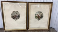 2 Boucher colored engravings approx 25”x32”