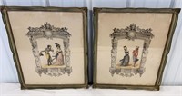 2 French fashion prints from 1702 approx 17”x22”