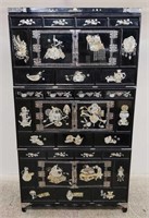 Chinese mother-of-pearl-inlaid 3 piece cabinet