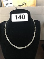 17" BRAIDED STERLING VINTAGE NECKLACE