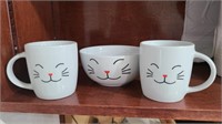 Kitty Mugs & Bowl