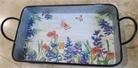 Floral and Butterfly Serving Tray