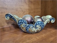 Carolena Bowl & Orbs Set Antique Gold